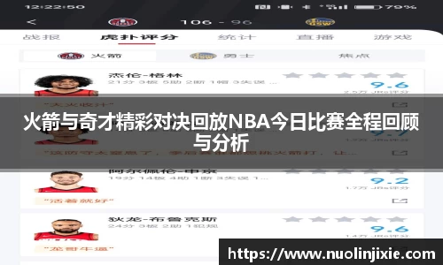 火箭与奇才精彩对决回放NBA今日比赛全程回顾与分析